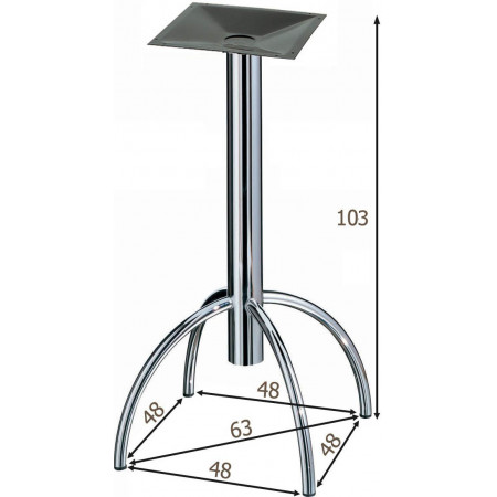 278  Chromed steel table base, top to customer choice