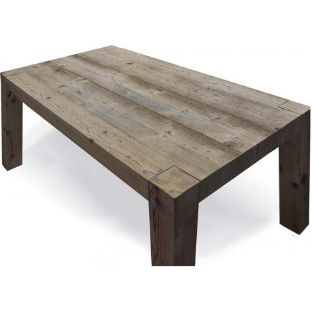 2192  Old coated brushed fir wood extending table