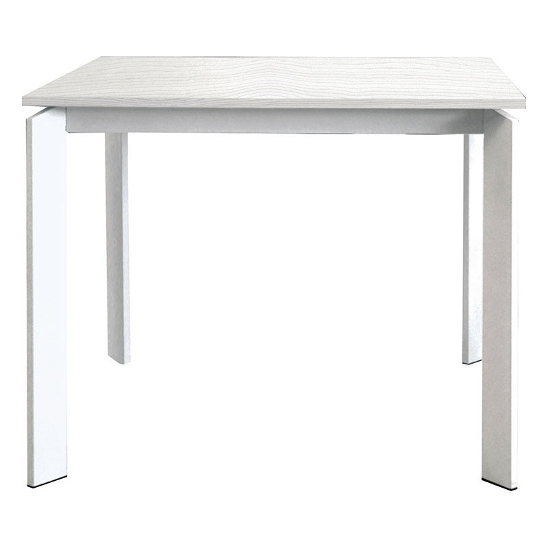 2195  Tavolo allungabile con base in metallo e piano frassino bianco