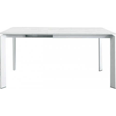2195  Tavolo allungabile con base in metallo e piano frassino bianco