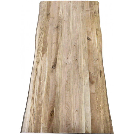 2201 Metal table base, solid lamellar durmast wood top