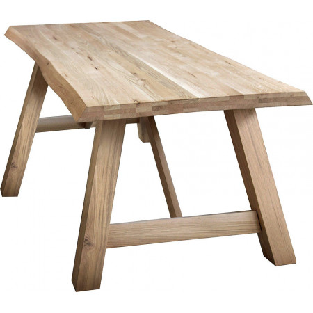 2204  Tavolo con base e piano in rovere naturale massello