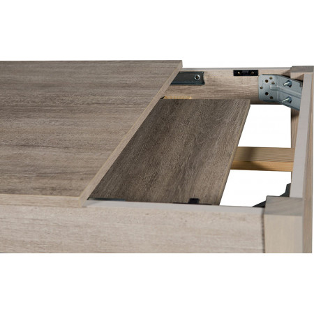 2214  Tavolo a libro o fisso, piano in melaminico rovere grigio