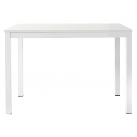 2215  Tavolo con base in metallo, piano allungabile in frassino bianco