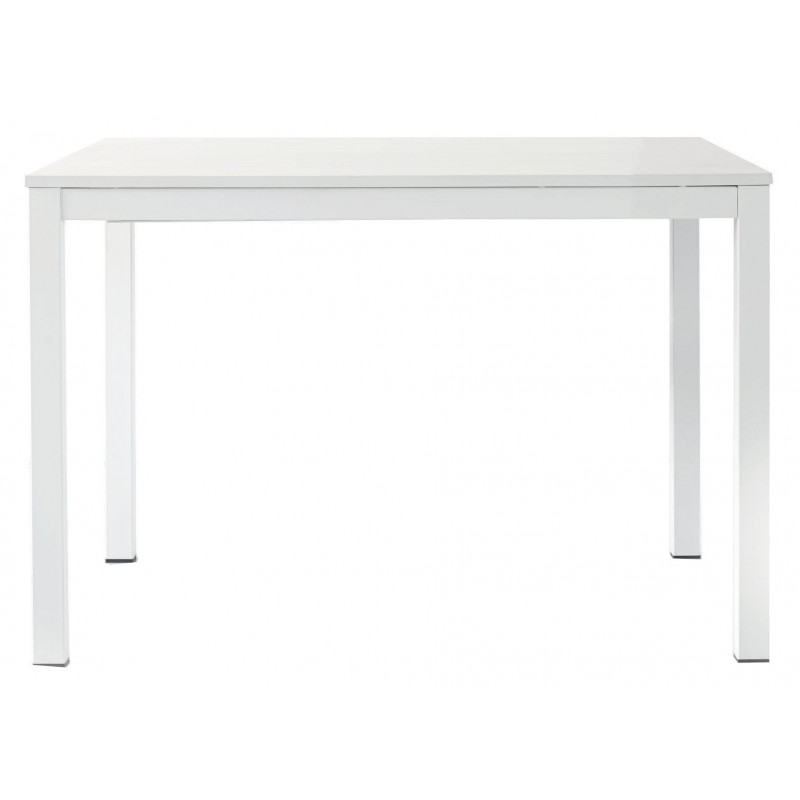 2215  Tavolo con base in metallo, piano allungabile in frassino bianco