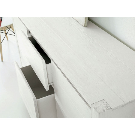 2226  Mobile credenza in abete spazzolato finito bianco