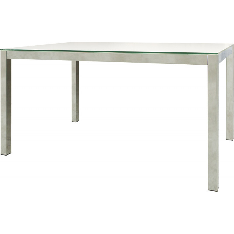 2233  Tavolo allungabile con base cromata e piano in vetro temperato