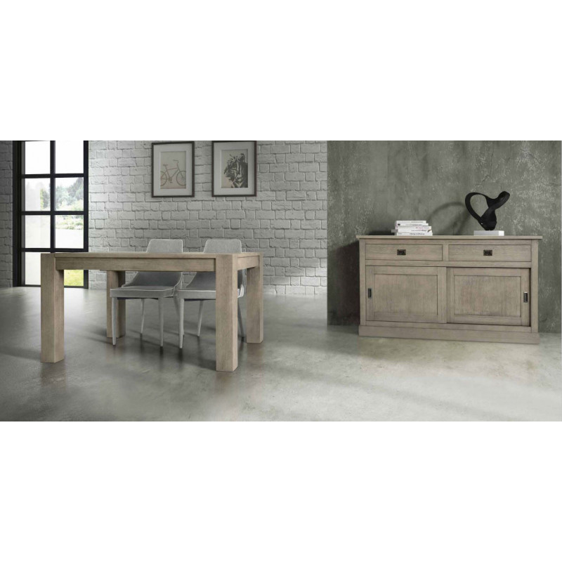 2255 Mobile credenza con porte scorrevoli in rovere patinato a vecchio