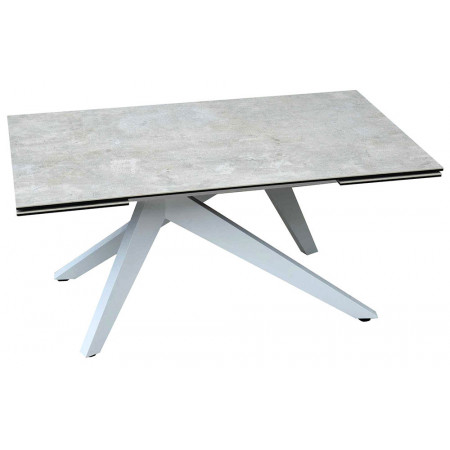 2265 Tavolo allungabile con base in metallo e piano in vetro-ceramica grigia