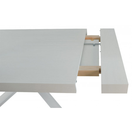 2269  Tavolo allungabile con base in metallo e piano in melaminico bianco o rovere