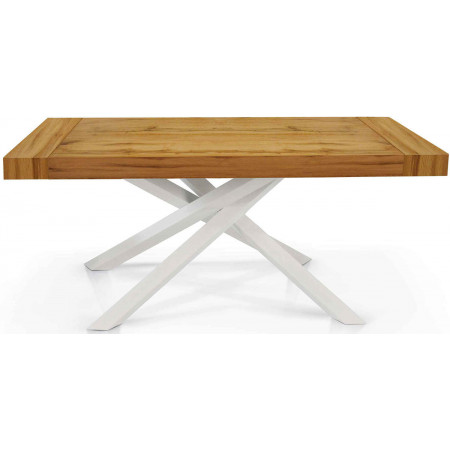 2269  Tavolo allungabile con base in metallo e piano in melaminico bianco o rovere
