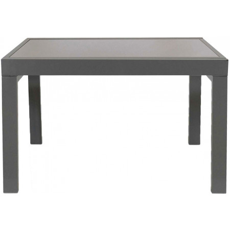 2288 Tavolo con base in metallo e piani a scorrimento in vetro bianco o grigio