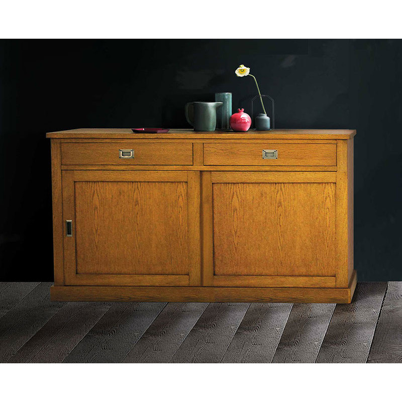2294  Durmast wood sliding doors sideboard furniture, wheat durmast finished