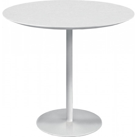 2299 Tavolino con base metallo e piano in MDF laccato bianco