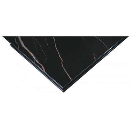 2310  Bronze metal table base, black ceramic top marble effect
