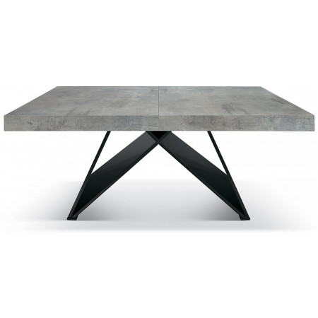 2313  Tavolo con base in MDF nero, piano allungabile rovere o grigio cemento