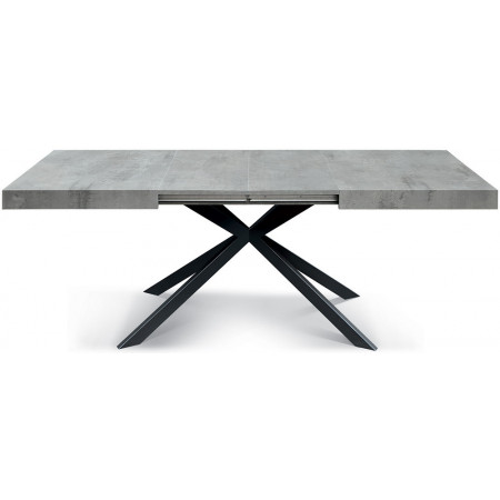 2331  Black or white metal table base, cement grey extending top