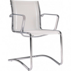 617V  Ice visitors chair black, white or grey netting upholstered seat
