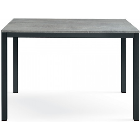 2363  Tavolo con base antracite in metallo, piano fisso bianco, grigio, o rovere