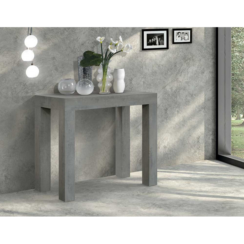 2367  White, cement grey, grey elm, or durmast finished extending console-table