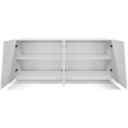 2374  White ash wood melamine finished sideboard 4 doors furniture