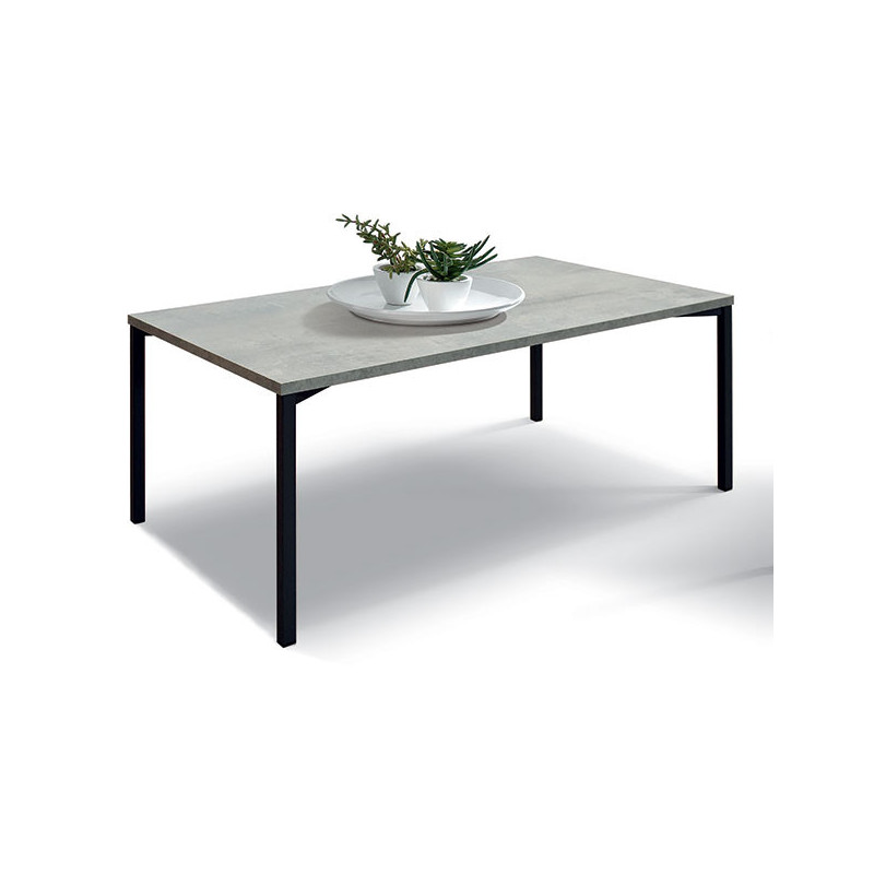 2376  Metal coffee table, cement grey melamine top