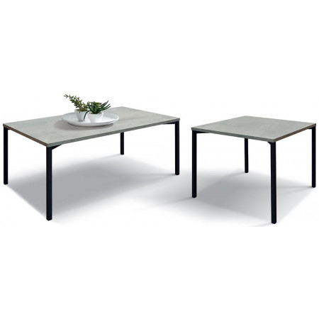 2376  Metal coffee table, cement grey melamine top