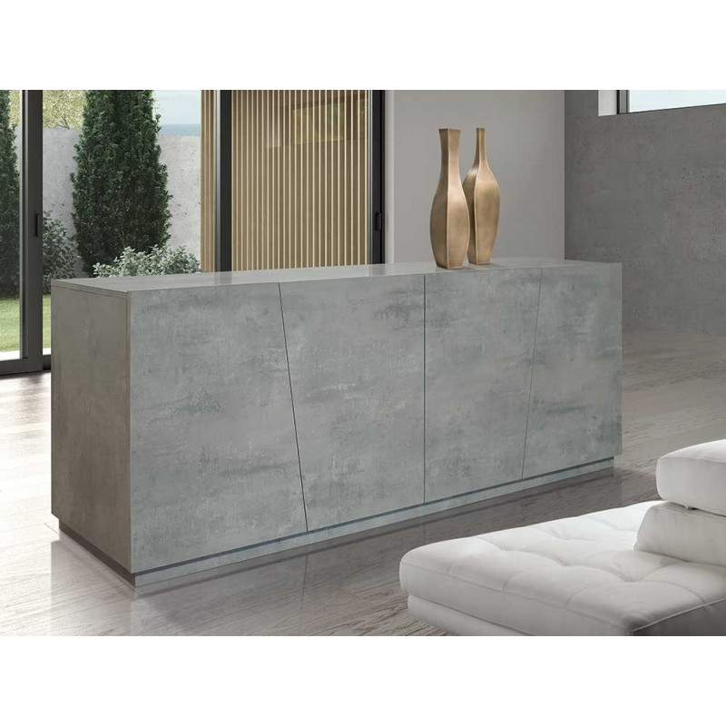2377  Cement grey melamine finished sideboard 4 doors furniture