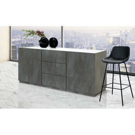 2380  Oxidized steel melamine 2 doors+3 drawers sideboard furniture