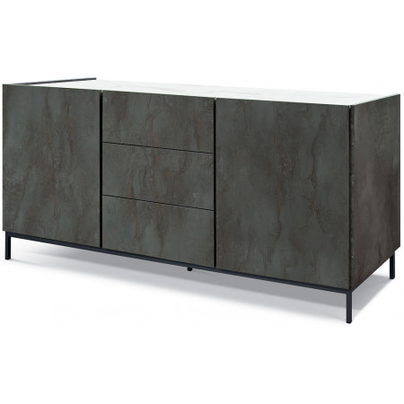 2380 Mobile credenza 2 ante+3 cassetti in melaminico acciaio ossidato