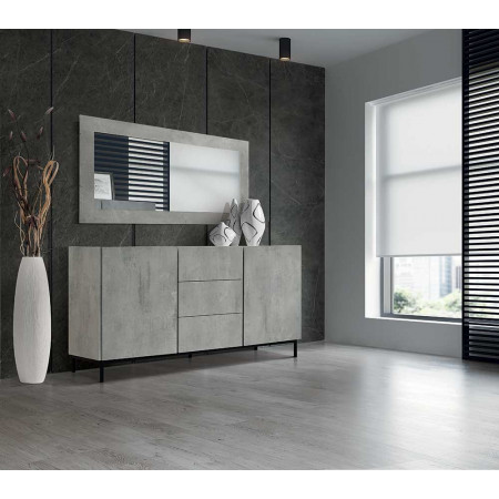 2381 Mobile credenza 2 ante+3 cassetti in melaminico grigio cemento
