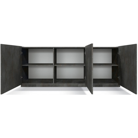 2382 Mobile credenza 3 ante in melaminico acciaio ossidato