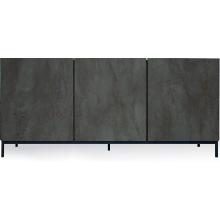 2382 Mobile credenza 3 ante in melaminico acciaio ossidato