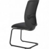 638V Waiting chair, black netting back, upholstered seat with fabrics to choice