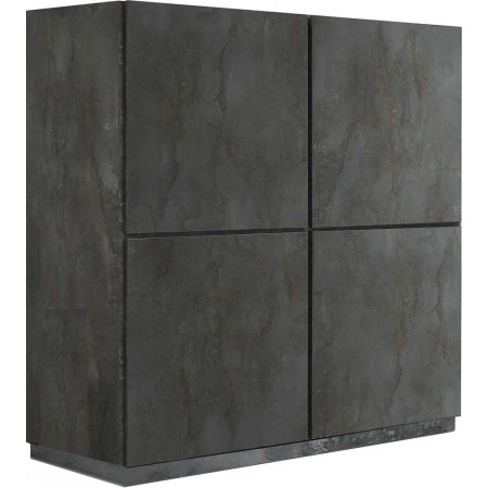 2385  Oxidized steel melamine 4 doors wardrobe furniture