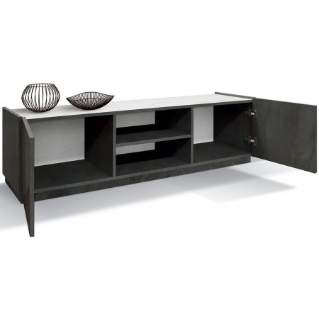 2387  Oxidized steel melamine 2 doors TV stand furniture