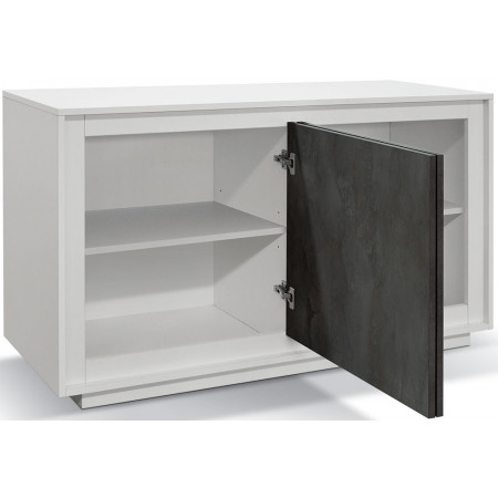 2389  Two tone white-oxidized steel sideboard furniture with 2 or 3 doors
