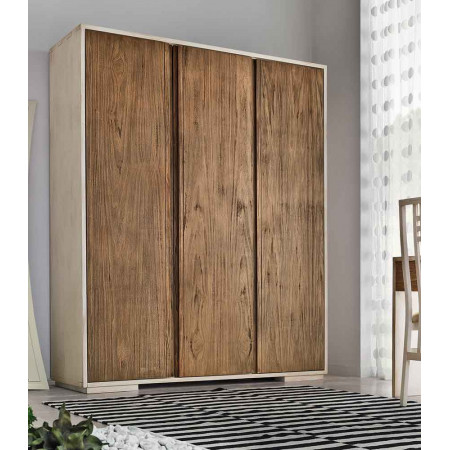 2420  Raw or finished wooden 3 doors wardrobe with dresser, finishes to customer choice