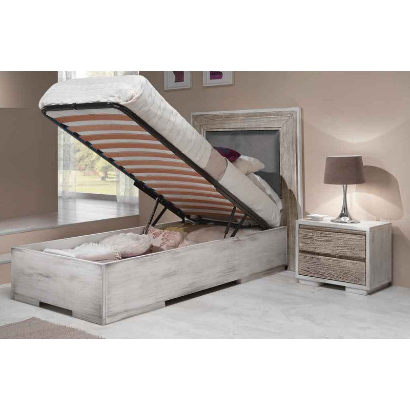 2422  Raw or finished wooden single container bed, finishes to customer choice