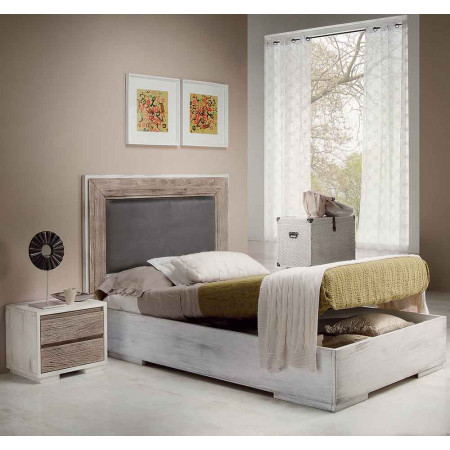 2422  Raw or finished wooden single container bed, finishes to customer choice