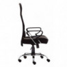 623 Mesh office chair, black leatherette and net upholstered seat