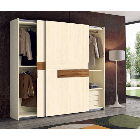 2429  Raw or finished wooden 2 sliding doors wardrobe, finishes to choice