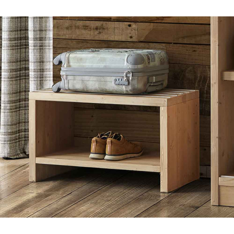 2439  Tavolino porta valigie in legno grezzo o finito, finiture a scelta cliente