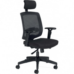 626  Malice high or low version office chair, upholstered black fabric and netting