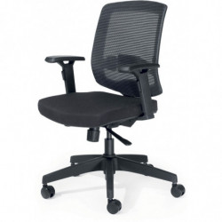 626  Malice high or low version office chair, upholstered black fabric and netting