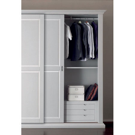 2459  Raw or finished 2 sliding doors wooden wardrobe, finishes to choice
