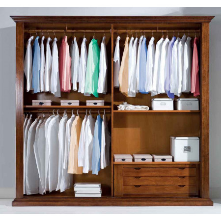 2459  Raw or finished 2 sliding doors wooden wardrobe, finishes to choice
