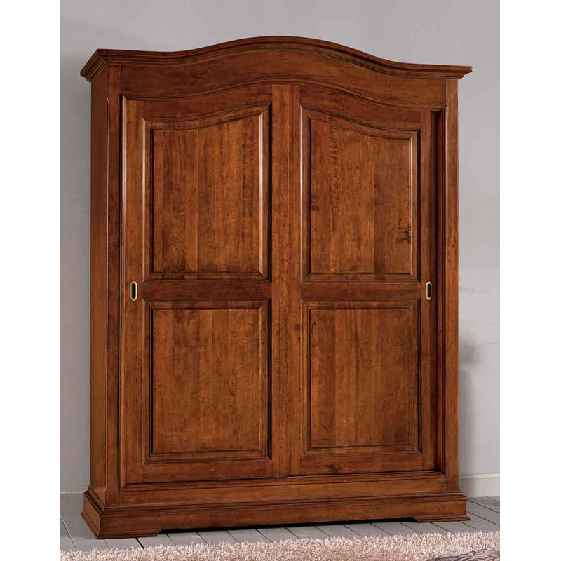 2466  Raw or finished wooden 2 sliding doors wardrobe, finishes to choice