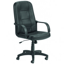 498  Canasta office chair, black leather upholstered seat
