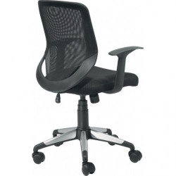 648  Eliot office chair with black fabric upholstered seat, black netting backrest